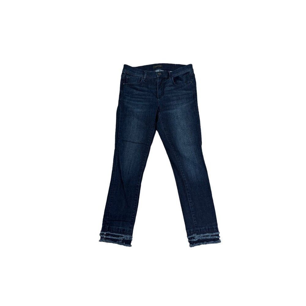 Ann Taylor Skinny Crop Tiered Raw Hem Jeans Sz 4